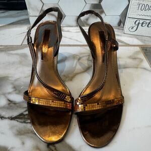 Bandolino Women’s Bronze Sling Back Heels Pumps Size 6 Strappy Party Date Night